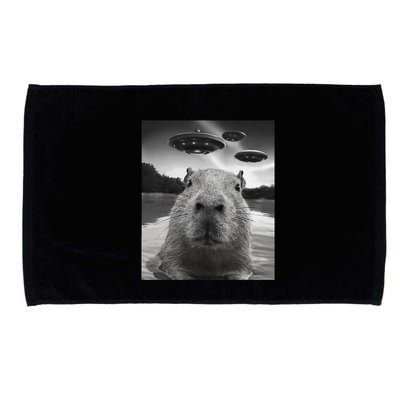 Funny Graphiccapybara Selfie With Ufos Weird Microfiber Hand Towel