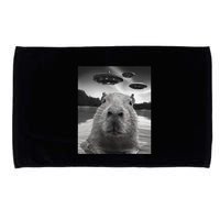 Funny Graphiccapybara Selfie With Ufos Weird Microfiber Hand Towel