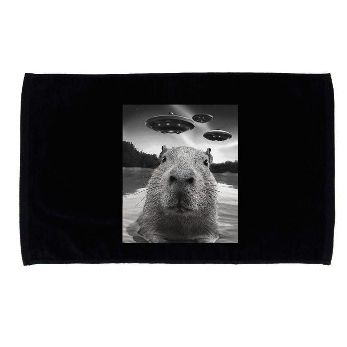 Funny Graphiccapybara Selfie With Ufos Weird Microfiber Hand Towel