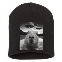 Funny Graphiccapybara Selfie With Ufos Weird Short Acrylic Beanie