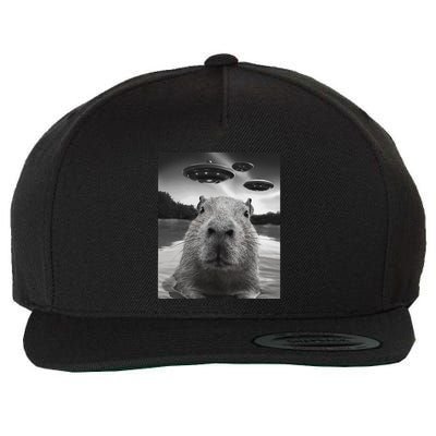 Funny Graphiccapybara Selfie With Ufos Weird Wool Snapback Cap