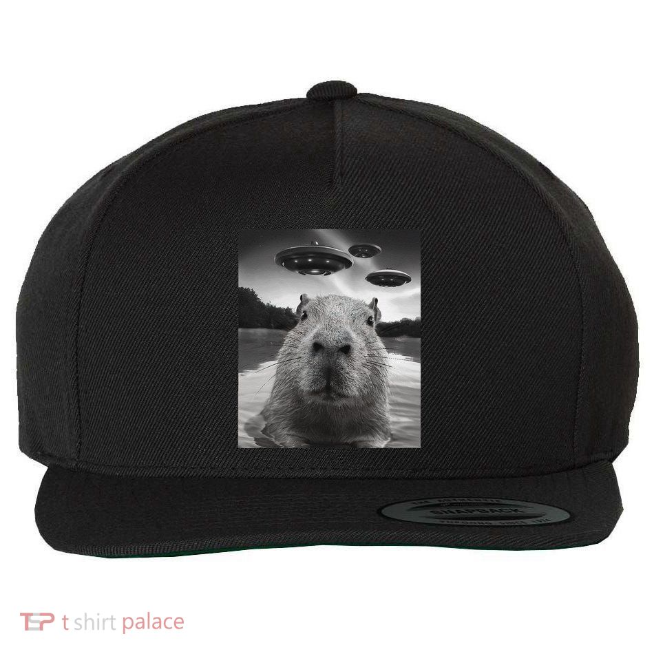 Funny Graphiccapybara Selfie With Ufos Weird Wool Snapback Cap