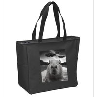 Funny Graphiccapybara Selfie With Ufos Weird Zip Tote Bag