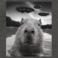 Funny Graphiccapybara Selfie With Ufos Weird Vector Backpack