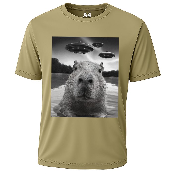 Funny Graphiccapybara Selfie With Ufos Weird Performance Shirt