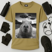 Funny Graphiccapybara Selfie With Ufos Weird Performance Shirt