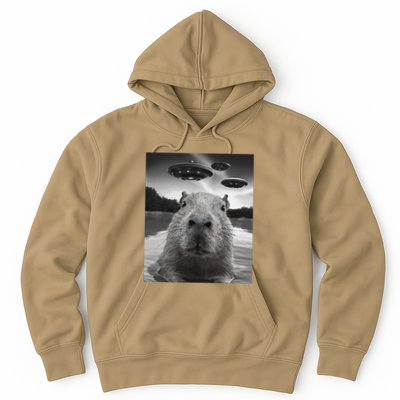 Funny Graphiccapybara Selfie With Ufos Weird Hoodie