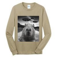 Funny Graphiccapybara Selfie With Ufos Weird Tall Long Sleeve T-Shirt
