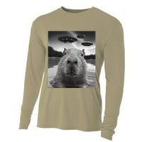 Funny Graphiccapybara Selfie With Ufos Weird Cooling Performance Long Sleeve Crew