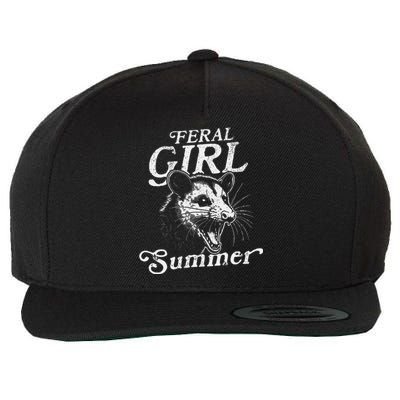 Feral Girl Summer Wild Opossum Fun Wool Snapback Cap