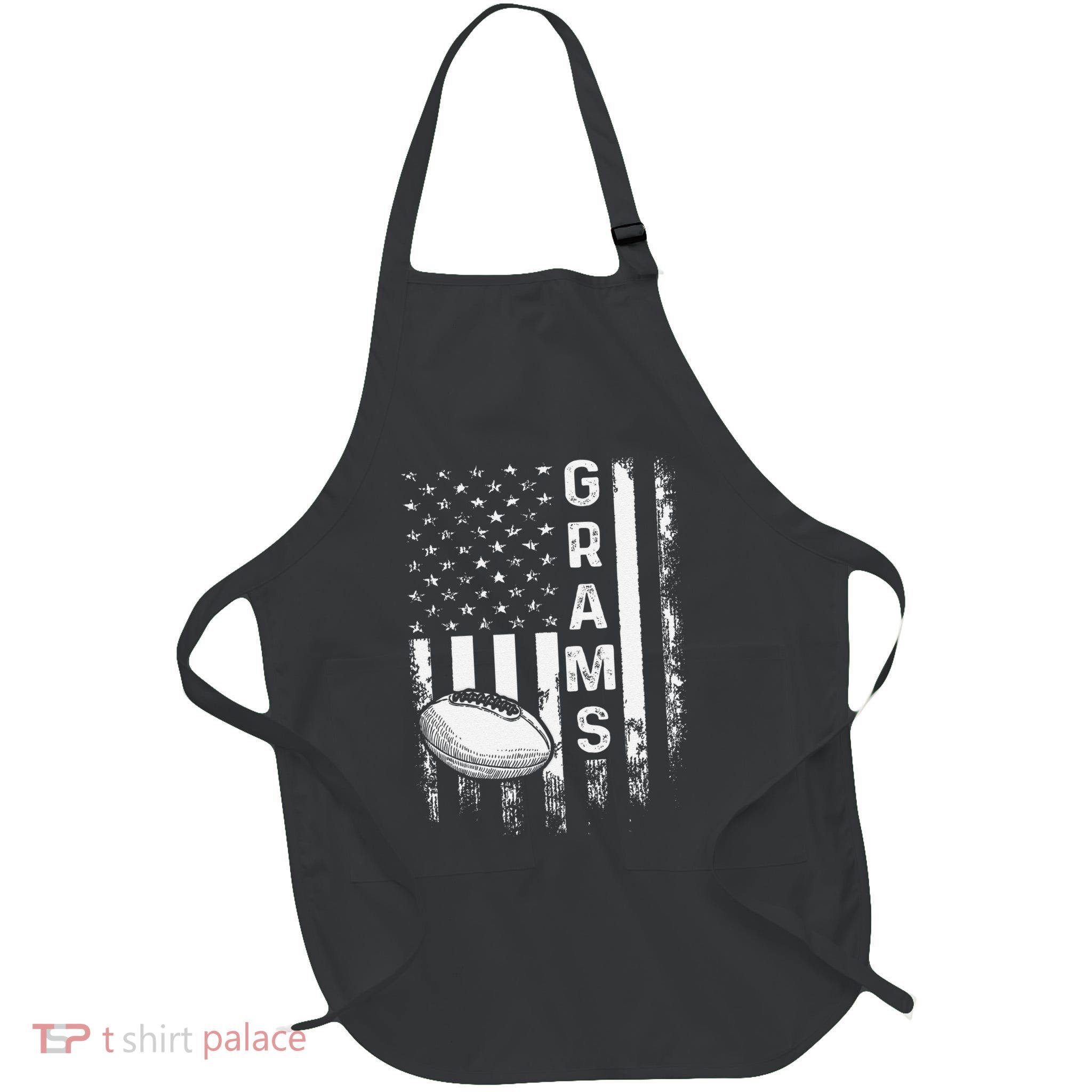 Football Grams Sports Player America Flagxmas Full-Length Apron With Pockets