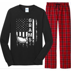 Football Grams Sports Player America Flagxmas Long Sleeve Pajama Set