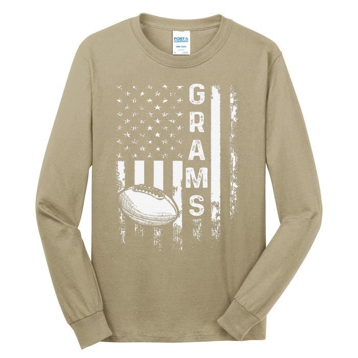 Football Grams Sports Player America Flagxmas Tall Long Sleeve T-Shirt