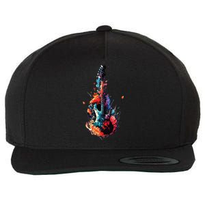 Fans Guitars Splash Art Artistic Colorful Vegetation Wool Snapback Cap