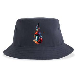 Fans Guitars Splash Art Artistic Colorful Vegetation Sustainable Bucket Hat