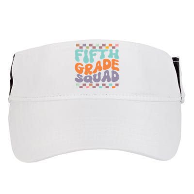 Fifth Grade Squad Retro Groovy Happy First Day Of School Gift Adult Drive Performance Visor