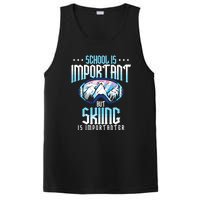 Funny Goggles School Is Important But Skiing Is Importanter Gift For Skier PosiCharge Competitor Tank