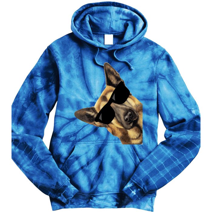 Funny Ger Shepherd Dog With Sunglasses Gift Tie Dye Hoodie