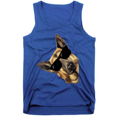 Funny Ger Shepherd Dog With Sunglasses Gift Tank Top