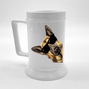 Funny Ger Shepherd Dog With Sunglasses Gift Beer Stein