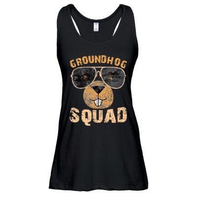 Funny Groundhog Squad Happy Groundhog Day 2024 Ladies Essential Flowy Tank