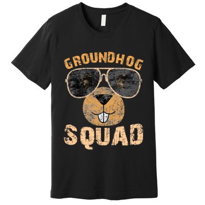 Funny Groundhog Squad Happy Groundhog Day 2024 Premium T-Shirt