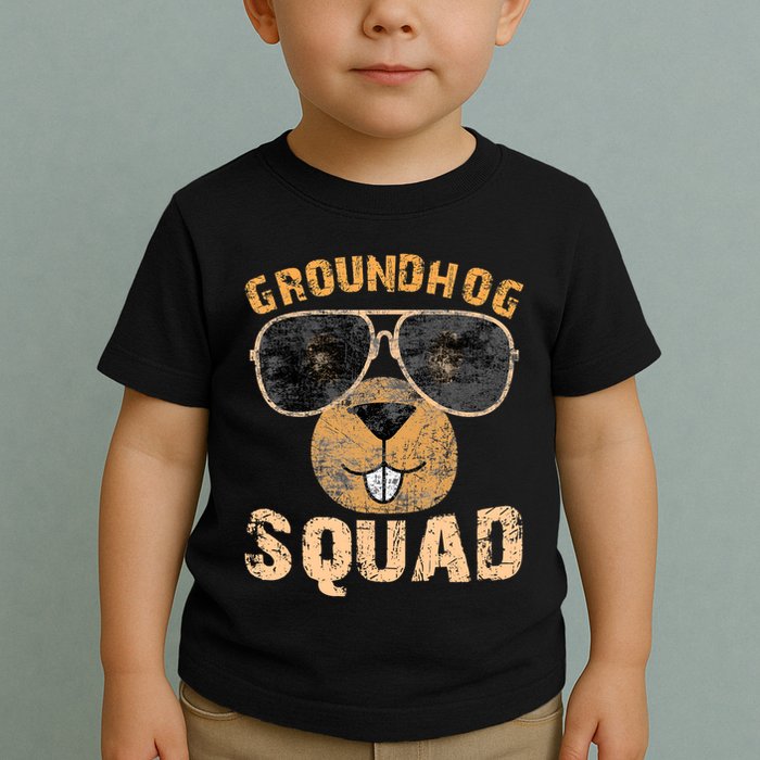 Funny Groundhog Squad Happy Groundhog Day 2024 Toddler T-Shirt