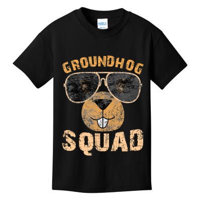 Funny Groundhog Squad Happy Groundhog Day 2024 Kids T-Shirt