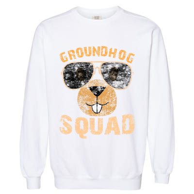 Funny Groundhog Squad Happy Groundhog Day 2024 Garment-Dyed Sweatshirt