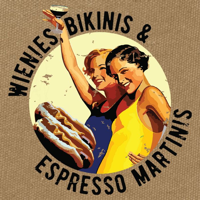 Fun Girl Summer Essentials Wienies Bikinis Espresso Martinis Cotton Canvas Backpack
