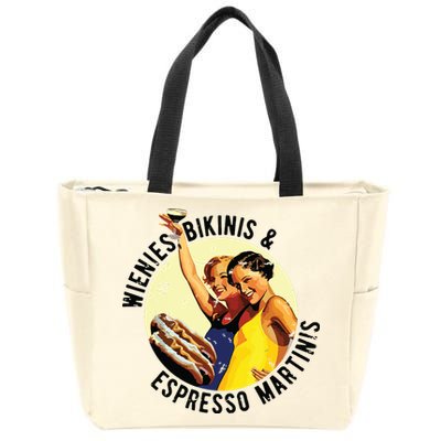 Fun Girl Summer Essentials Wienies Bikinis Espresso Martinis Zip Tote Bag