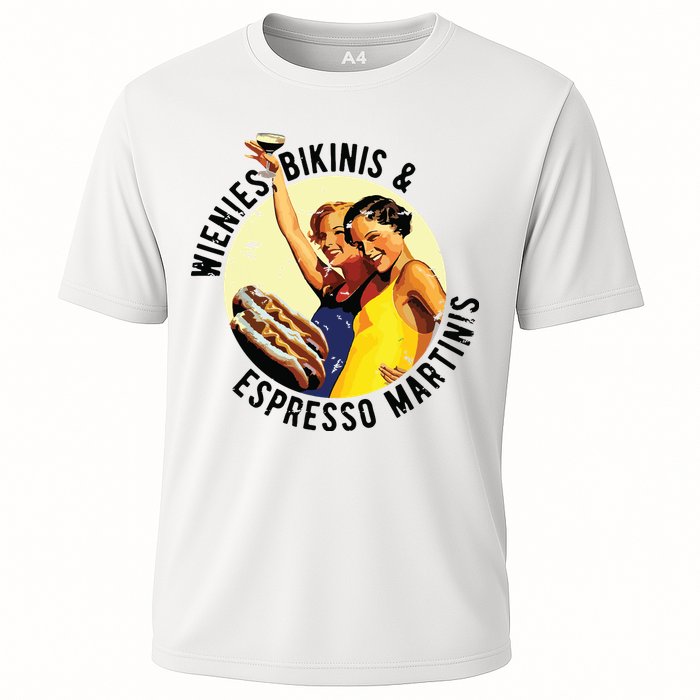 Fun Girl Summer Essentials Wienies Bikinis Espresso Martinis Cooling Performance Crew T-Shirt