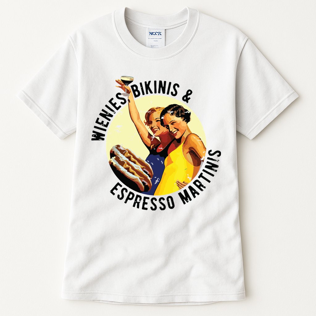 Fun Girl Summer Essentials Wienies Bikinis Espresso Martinis Tall T-Shirt