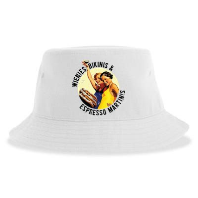 Fun Girl Summer Essentials Wienies Bikinis Espresso Martinis Sustainable Bucket Hat