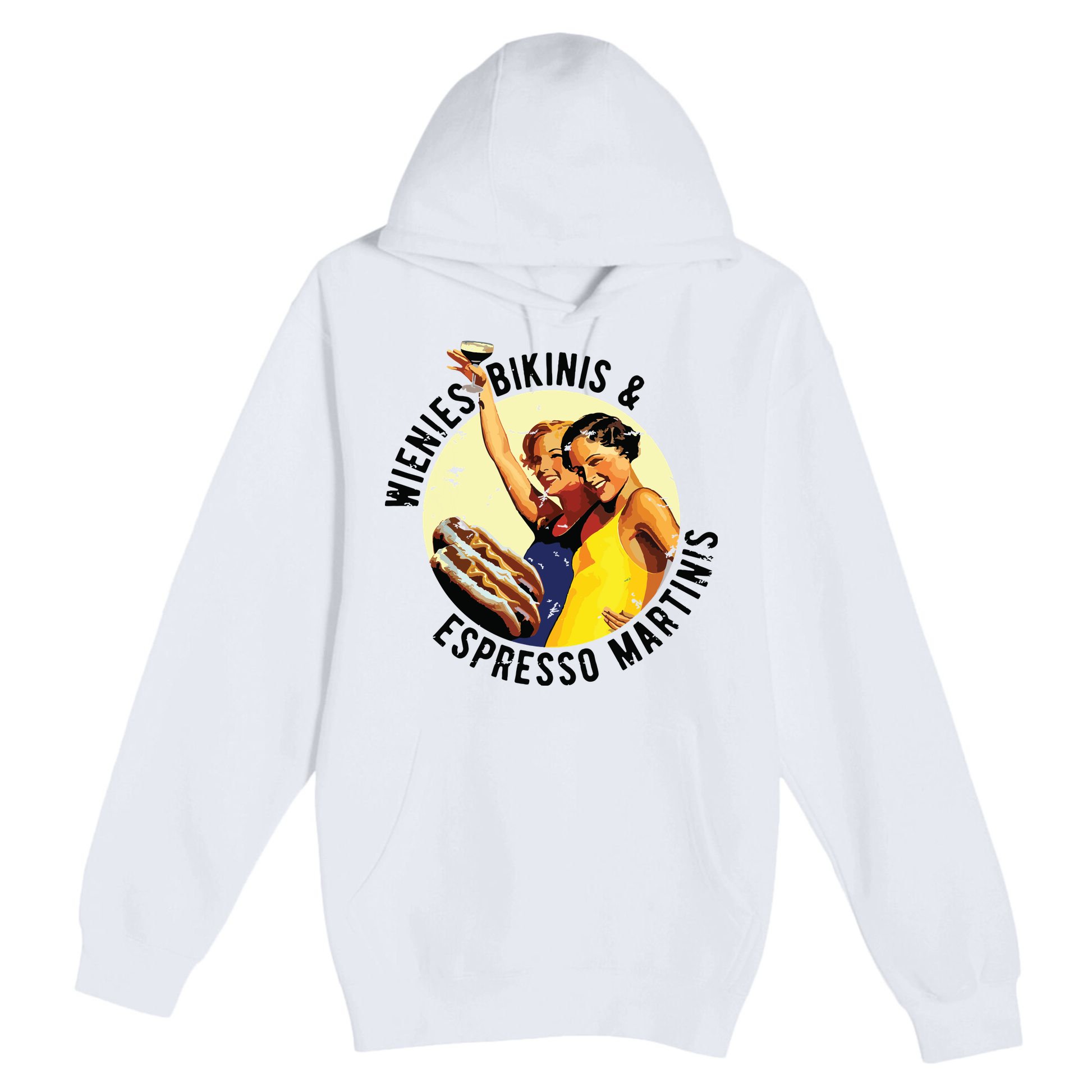 Fun Girl Summer Essentials Wienies Bikinis Espresso Martinis Premium Pullover Hoodie