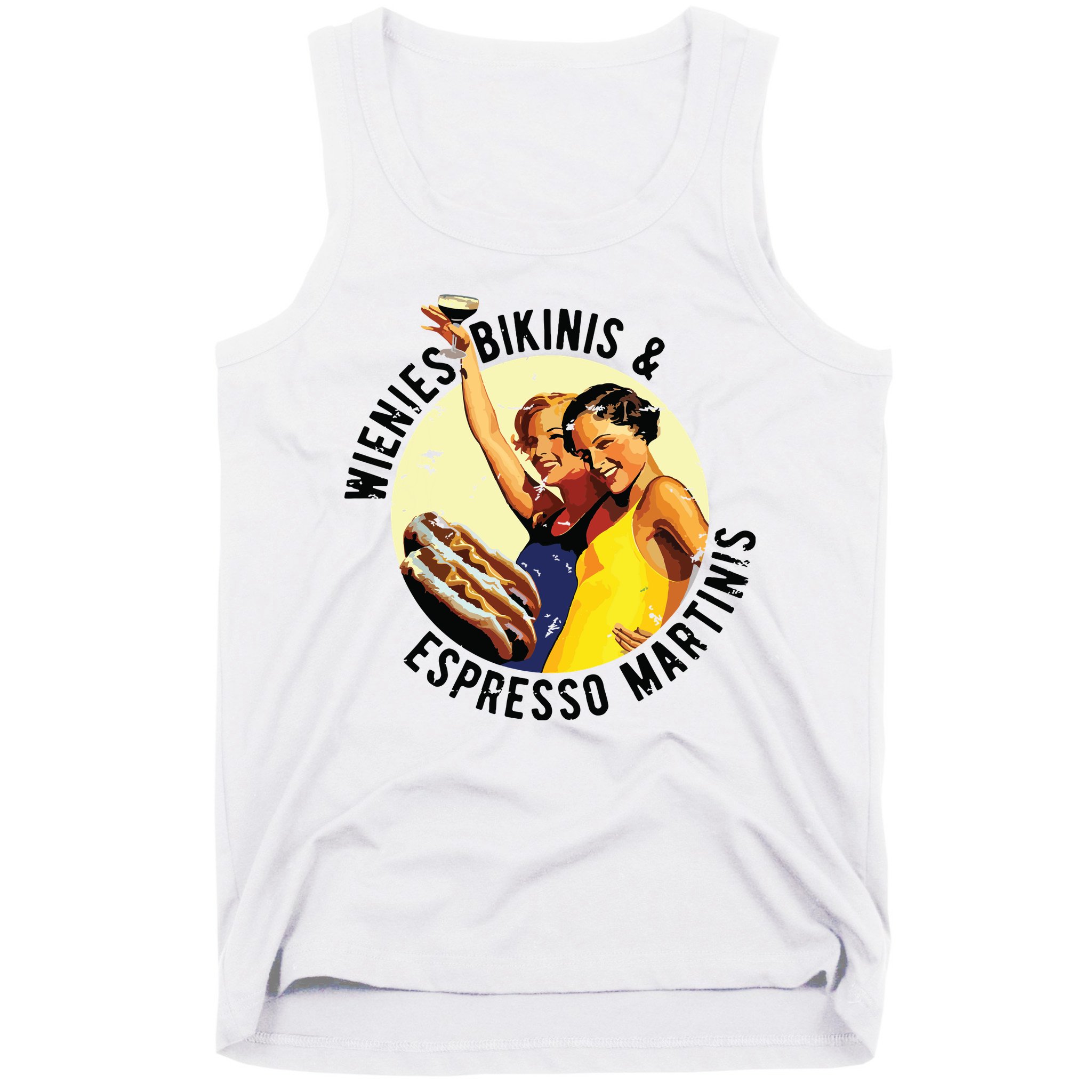 Fun Girl Summer Essentials Wienies Bikinis Espresso Martinis Tank Top