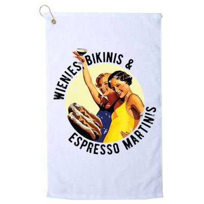 Fun Girl Summer Essentials Wienies Bikinis Espresso Martinis Golf Towel