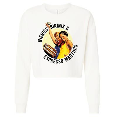 Fun Girl Summer Essentials Wienies Bikinis Espresso Martinis Cropped Pullover Crew