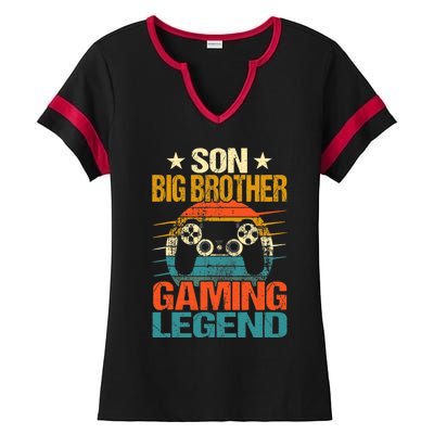 Funny Gamer Son Big Brother Gaming Legend Gift Boys Teens Ladies Halftime Notch Neck Tee