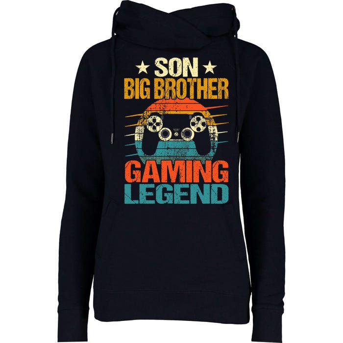 Funny Gamer Son Big Brother Gaming Legend Gift Boys Teens Womens Funnel Neck Pullover Hood