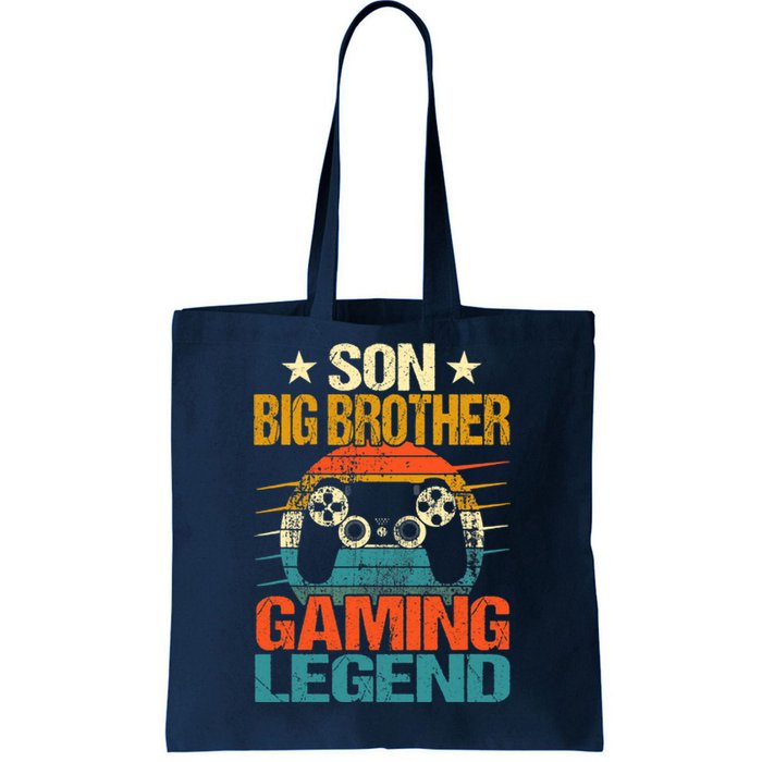 Funny Gamer Son Big Brother Gaming Legend Gift Boys Teens Tote Bag