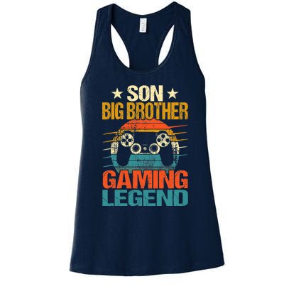 Funny Gamer Son Big Brother Gaming Legend Gift Boys Teens Women's Racerback Tank