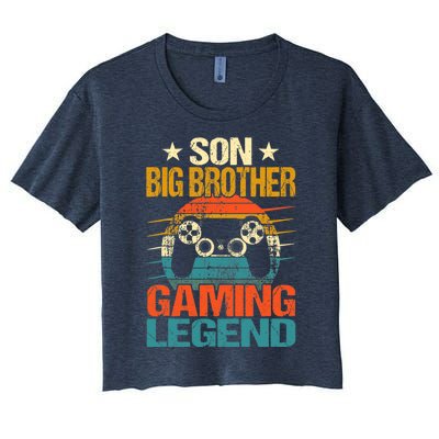 Funny Gamer Son Big Brother Gaming Legend Gift Boys Teens Women's Crop Top Tee