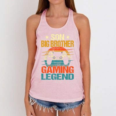 Funny Gamer Son Big Brother Gaming Legend Gift Boys Teens Women's Knotted Racerback Tank