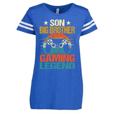 Funny Gamer Son Big Brother Gaming Legend Gift Boys Teens Enza Ladies Jersey Football T-Shirt