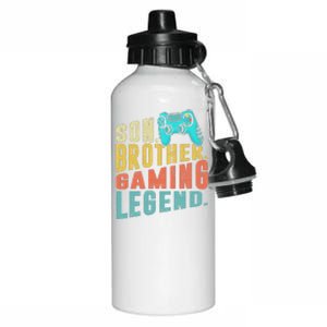 Funny Gamer Son Big Brother Gaming Legend Gift Aluminum Water Bottle