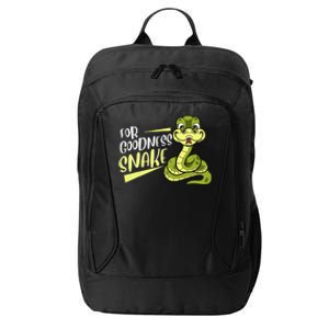 For Goodness Snake Funny Ball Python Joke Pun Reptile Lizard City Backpack