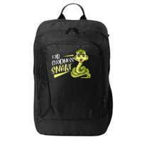 For Goodness Snake Funny Ball Python Joke Pun Reptile Lizard City Backpack