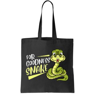 For Goodness Snake Funny Ball Python Joke Pun Reptile Lizard Tote Bag