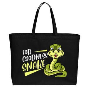 For Goodness Snake Funny Ball Python Joke Pun Reptile Lizard Cotton Canvas Jumbo Tote